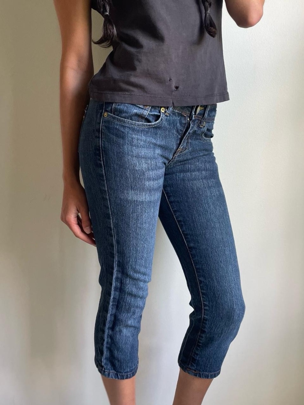 So Wear It Declare It Low Rise Denim Capris
